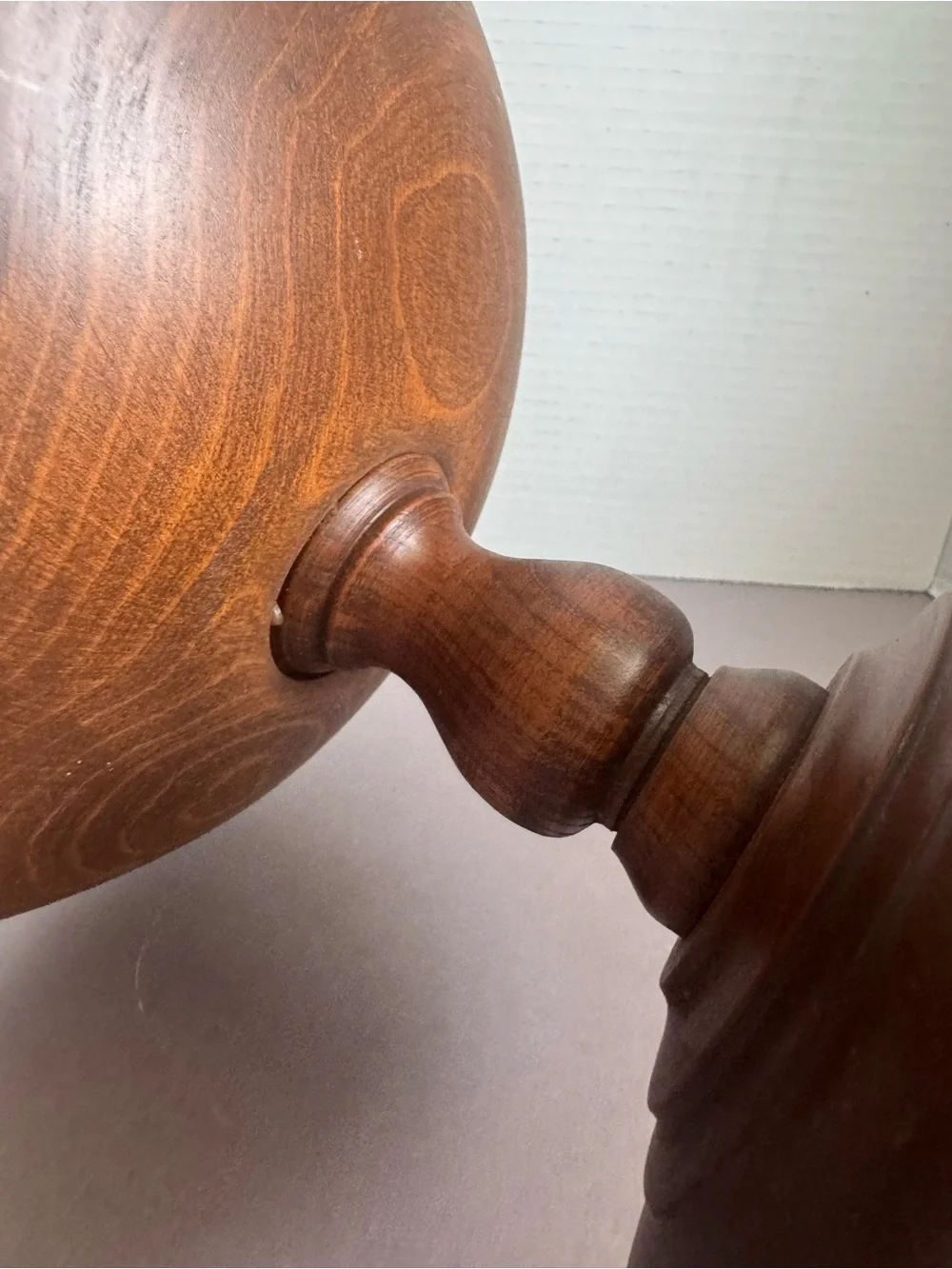 Wood Pedestal Bowl - Dark Brown Decorative Compote